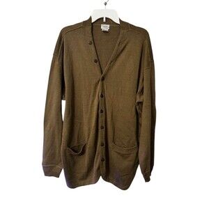 Marithe Girbaud Francois Button Down Cardigan Sweater Women Large Brown Vintage